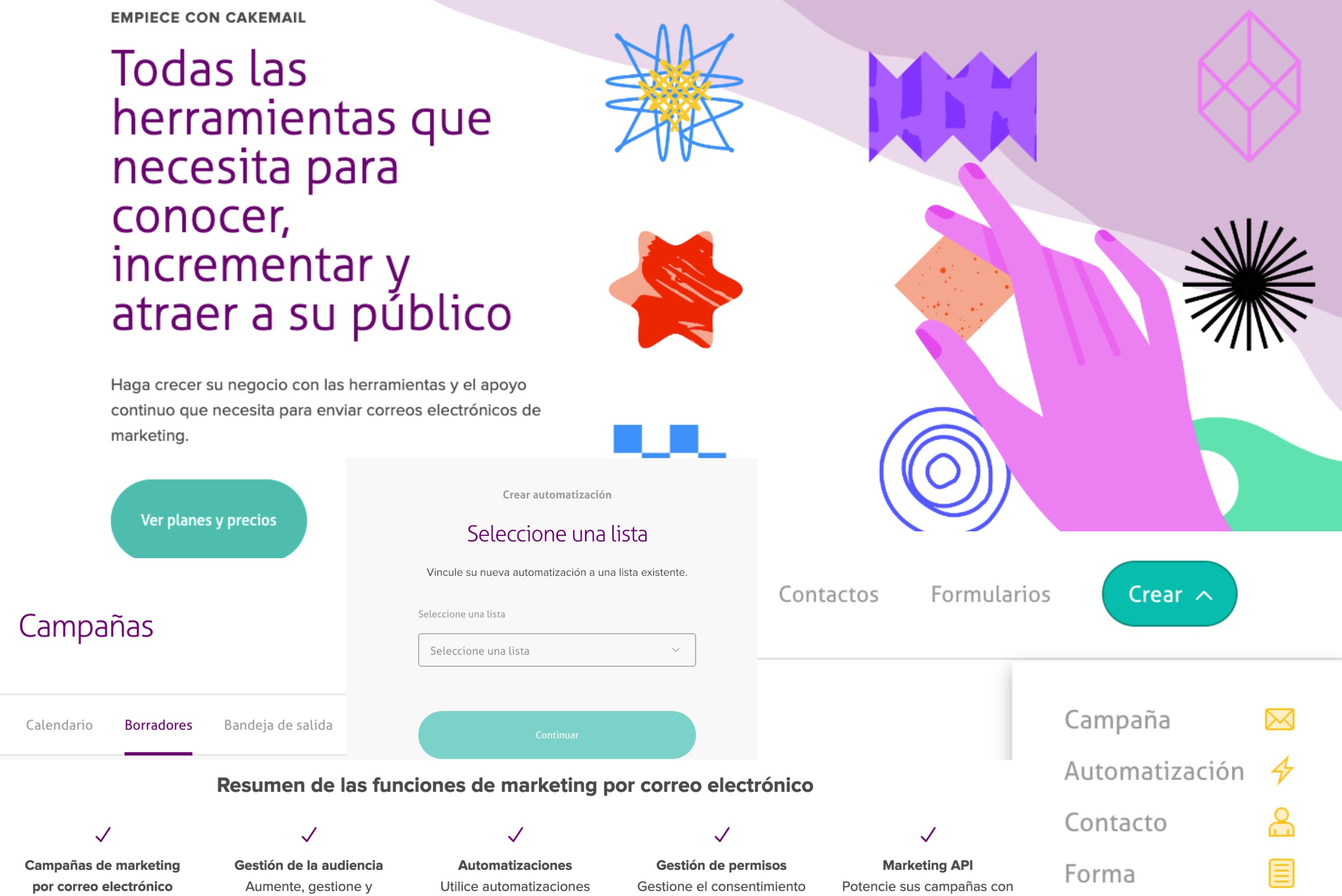 Cakemail est une application de marketing par courrier électronique disponible en espagnol.