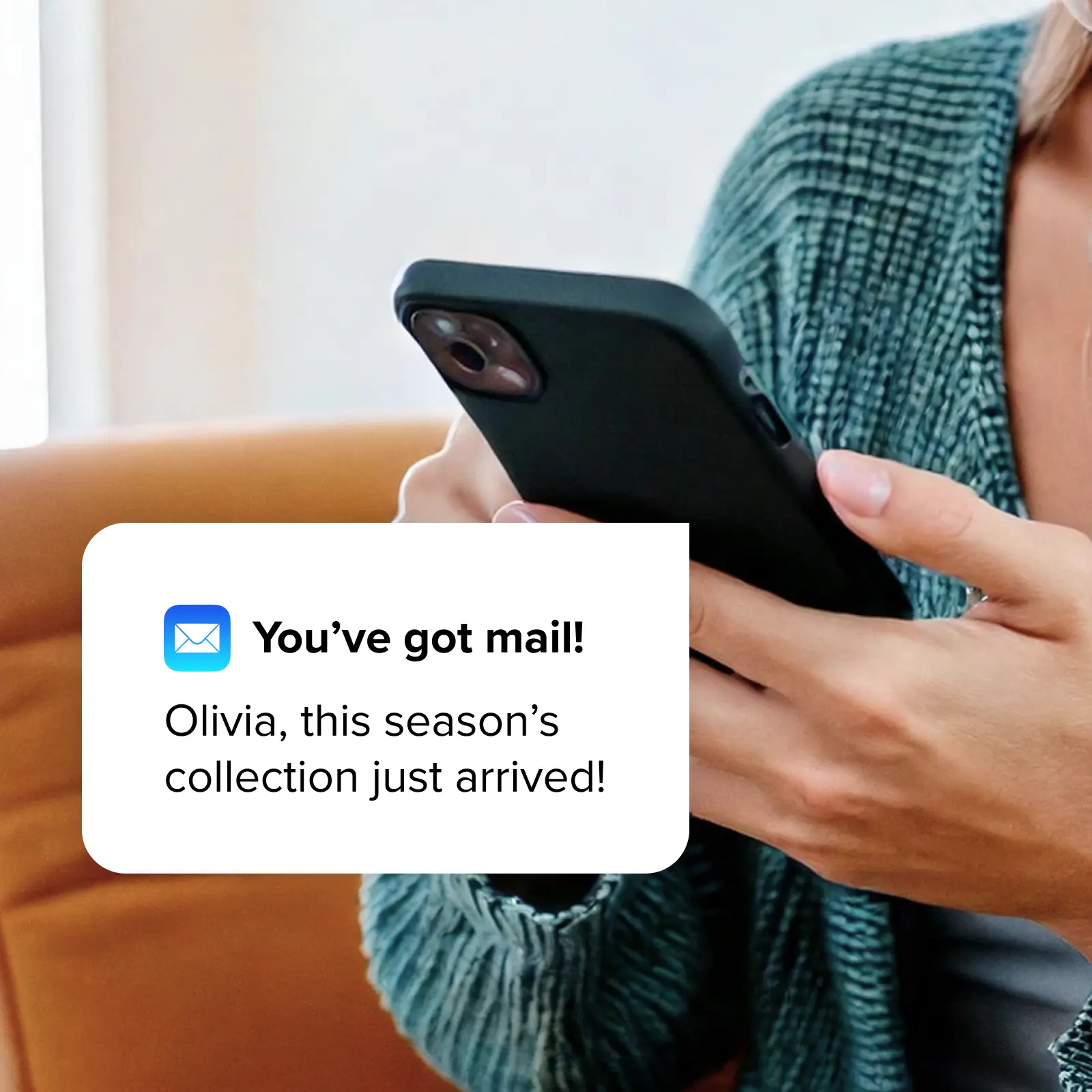 Un message de relance d’un commerce de détail, reçu comme notification sur un téléphone.