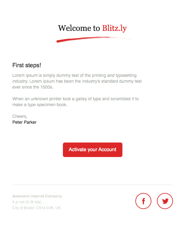 blitz red email eemplate
